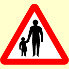 Which sign indicates that pedestrians may be on the road?