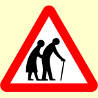 Which sign indicates that pedestrians may be on the road?