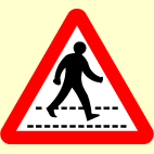 Which sign indicates that pedestrians may be on the road?