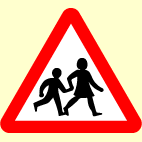 Which sign indicates that pedestrians may be on the road?