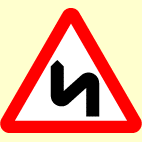 Which sign indicates that there is a double bend ahead?