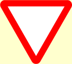 What shape is used for a 'give way' sign?