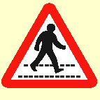 Which of these signs alerts you to the presence of a zebra crossing?