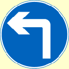 Which sign represent turn left ahead ?